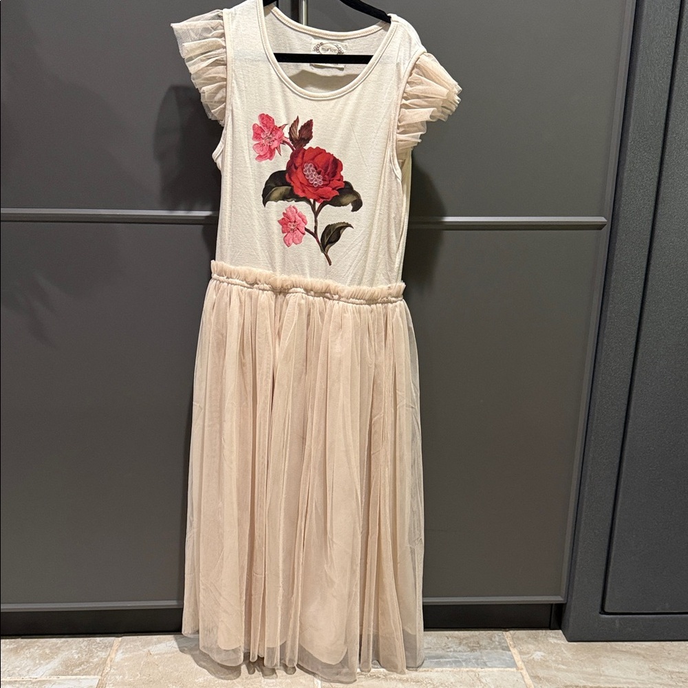 Mia Joy Girls Floral Tulle Dress Size 8 Sleeveless Special Occasion